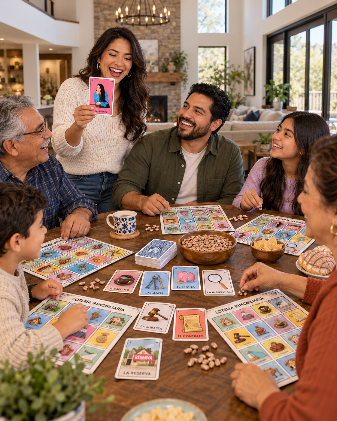 A game card on the table